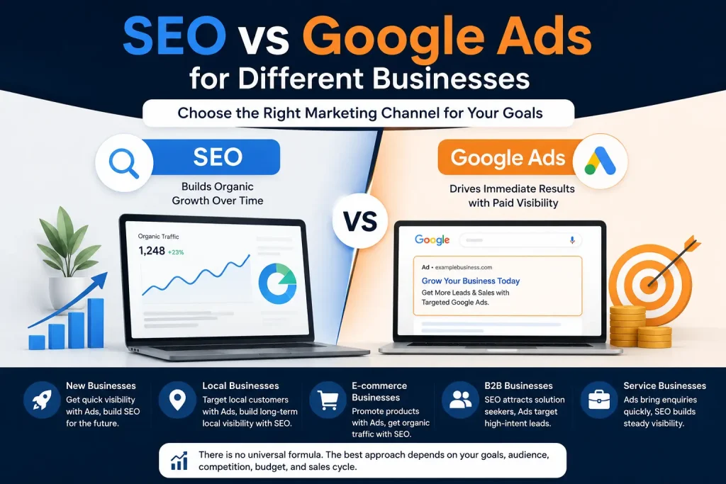 SEO vs. Google Ads businesses